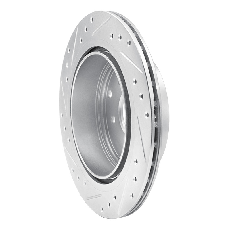 Infiniti Q45 Brake Rotor (1) - Rear Right - R1 Concepts - Drilled & Slotted - Silver - `93-`01